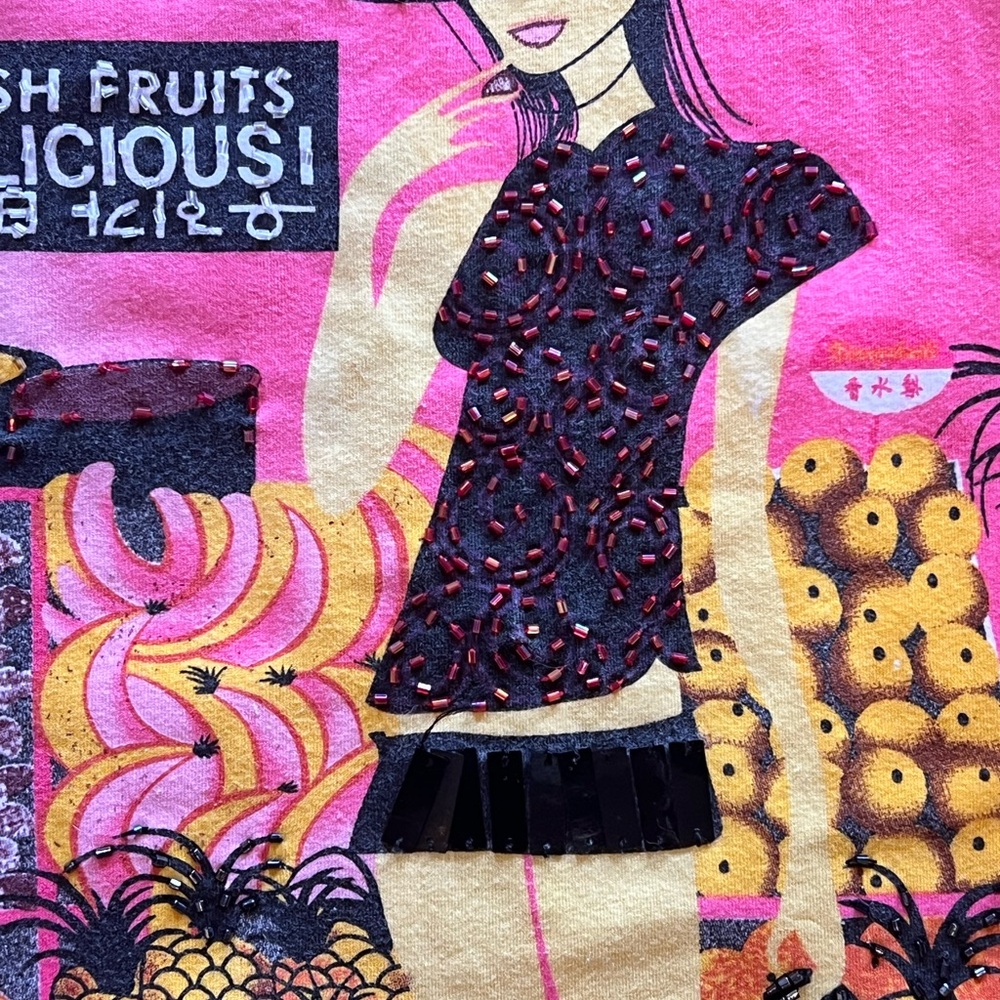 Custo Barcelona Pink Graphic Noodles Short Sleeve Tee - Picture 3 of 5